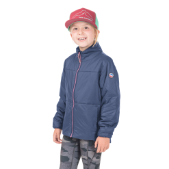 Big Agnes Kids' Flapjack Jacket -Sleeping Bags Shop Flapjack jacket blue indigo girl front