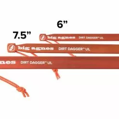 Big Agnes Dirt Dagger UL 7.5in Tent Stakes, Pack Of 6 -Sleeping Bags Shop opplanet big agnes dirt dagger ul 7 5in tent stakes pack of 6 orange addpk7521 av 1 2