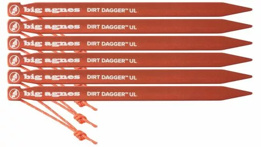 Big Agnes Dirt Dagger UL 7.5in Tent Stakes, Pack Of 6 -Sleeping Bags Shop opplanet big agnes dirt dagger ul 7 5in tent stakes pack of 6 orange addpk7521 main 2